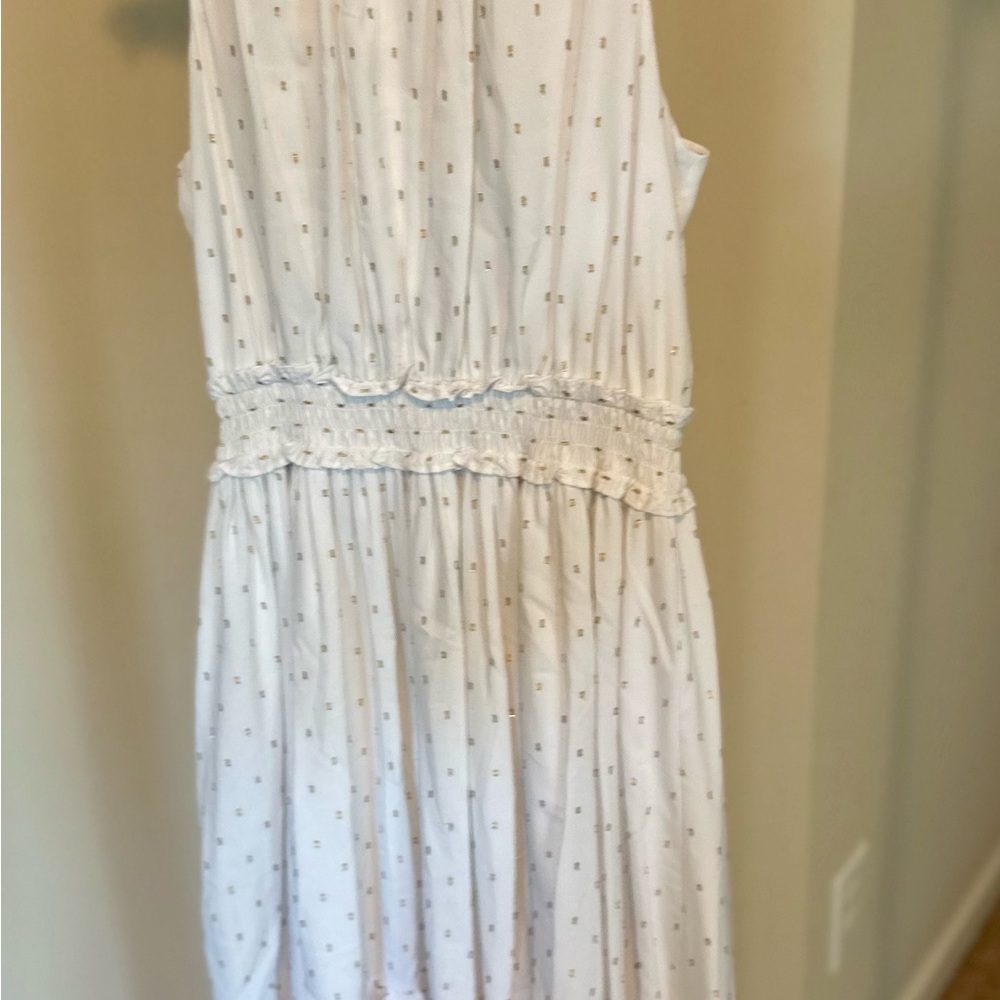 Lilly Pulitzer White Midi Dress with Subtle Print